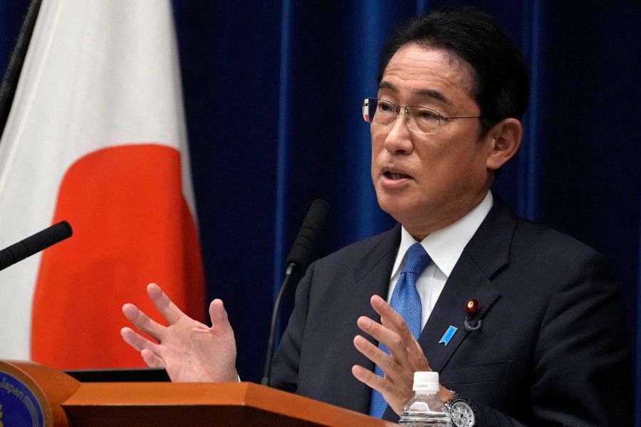 Japan's Prime Minister Fumio Kishida speaks during a news conference at the prime minister's official residence in Tokyo on 31 August 2022. (Shuji Kajiyama/AFP)