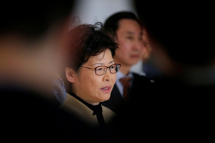 In the Eye of the Storm: Hong Kong Chief Executive Carrie Lam ( Aly Song/ Pool / REUTERS)