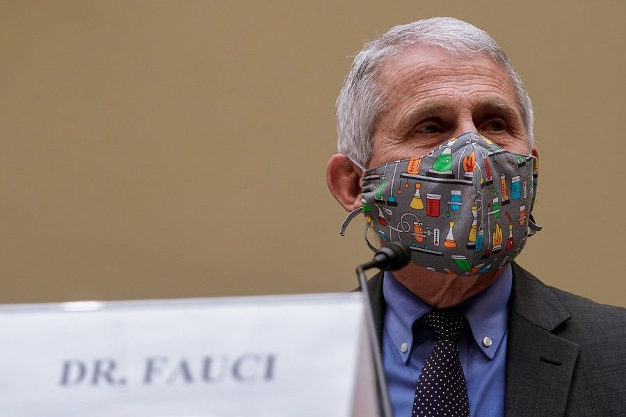 Anthony Fauci, director of the National Institute of Allergy and Infectious Diseases, testifies before a House Select Subcommittee hearing on "Reaching the Light at the End of the Tunnel: A Science-Driven Approach to Swiftly and Safely Ending the Pandemic," on Capitol Hill in Washington, DC, US, 15 April 2021. (Amr Alfiky/Pool/AFP)
