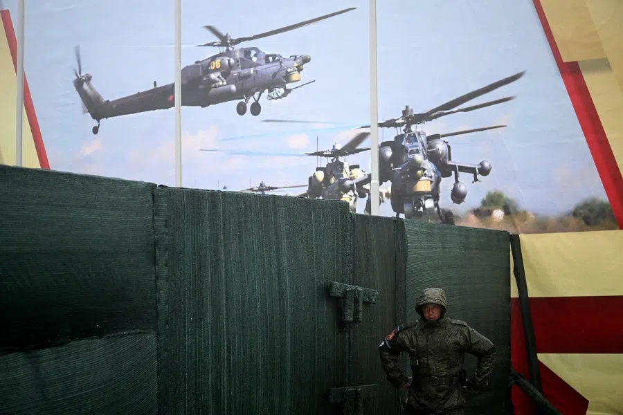 A Russian serviceman takes part in the Vostok 2022 military exercises at the Sergeevskyi training ground outside the city of Ussuriysk on the Russian Far East on 6 September 2022. (Kirill Kudryavtsev/AFP)