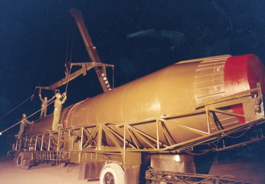 The Second Artillery Corps of the PLA conducts the latest missile transportation exercises, circa 2000s.