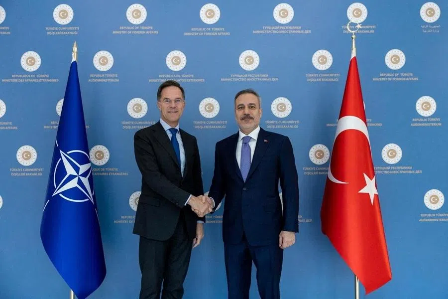 NATO Secretary General Mark Rutte meets with Turkish Foreign Minister Hakan Fidan in Ankara, Turkey, on 22 April 2026.
