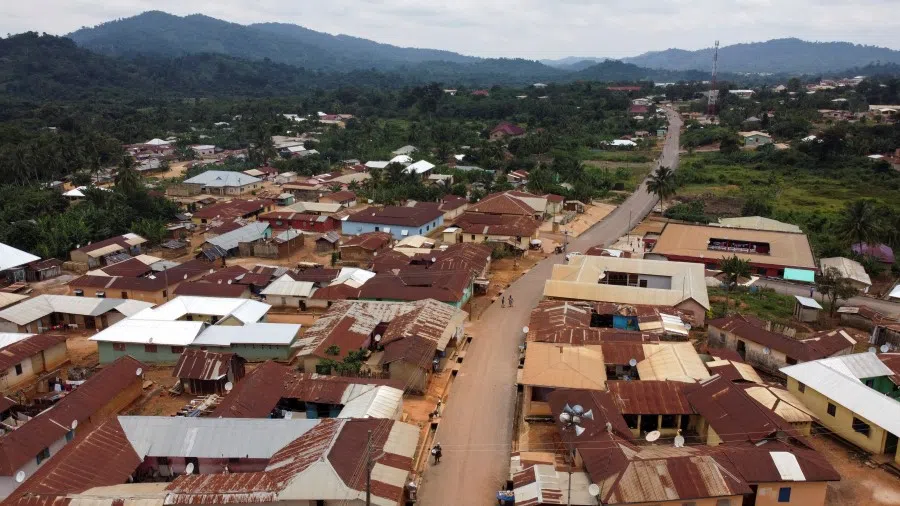 Aerial view of the village of Kusa, in the Ashanti region of Ghana, 26 August 2022. (Francis Kokoroko/Reuters)
