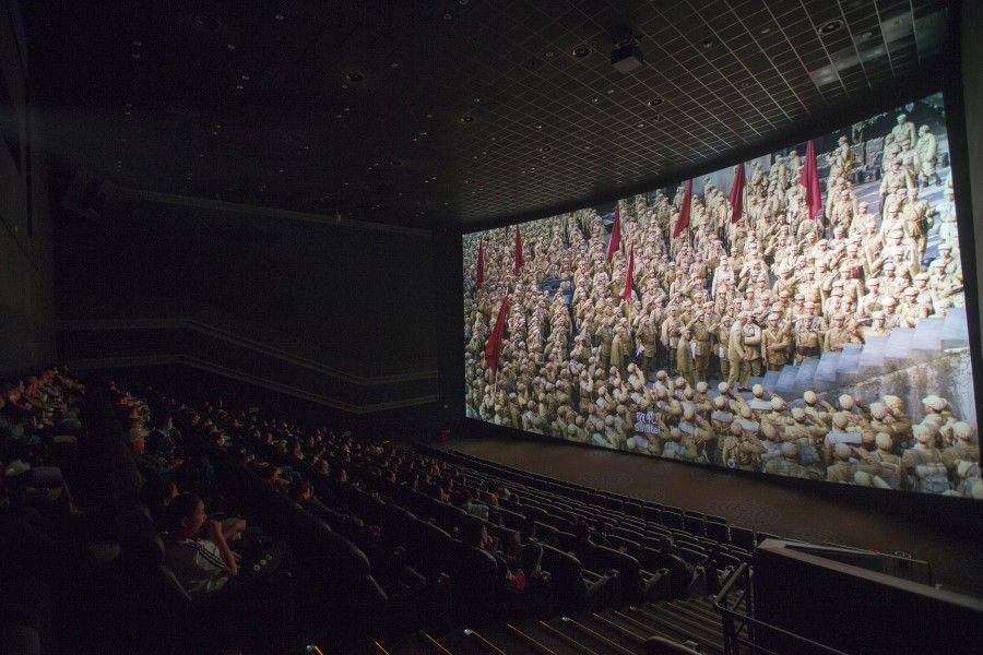 An audience watching the movie The Battle at Lake Changjin, in Taiyuan in Shanxi province, China, 6 October 2021. (CNS)