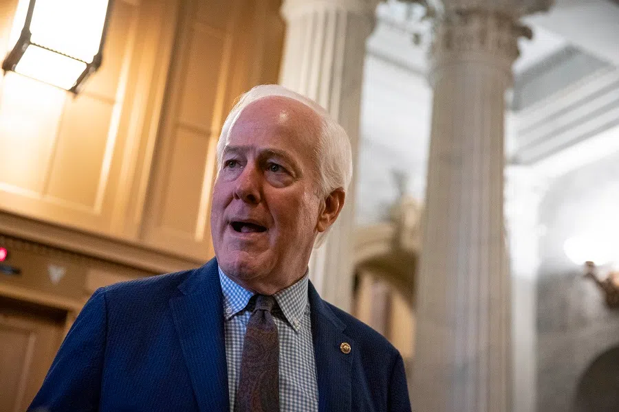 US senator John Cornyn talks to reporters near the Senate Chamber during a vote at the US Capitol on 7 August 2021 in Washington, DC, US. (Sarah Silbiger/Getty Images/AFP)