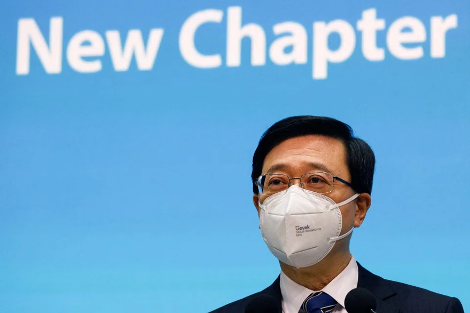 Hong Kong Chief Executive-designate John Lee speaks at a news conference in Hong Kong, China, 19 June 2022. (Tyrone Siu/Reuters)