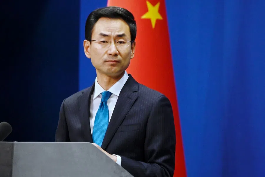 China's Ministry of Foreign Affairs spokesman Geng Shuang listens to a question during a briefing in Beijing on November 28, 2019. (Wang Zhao/AFP)
