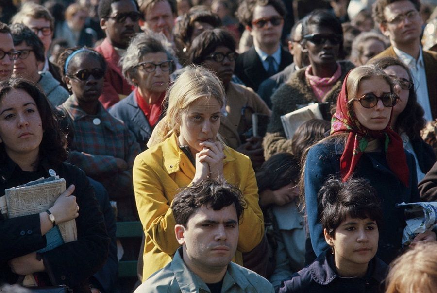 People attend an anti-draft demonstration to protest the Vietnam War, in Central Park, New York City, US, in 1968. (Library of Congress/Bernard Gotfryd/Handout via Reuters)