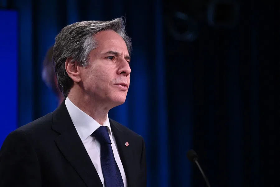 US Secretary of State Antony Blinken speaks at the State Department in Washington, DC on 30 March 2021. (Mandel Ngan/Pool/AFP)