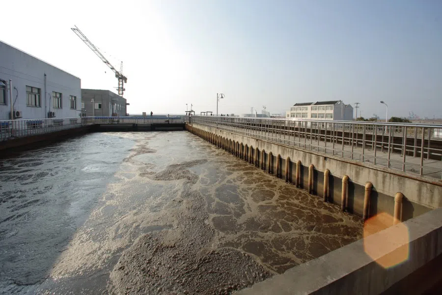 Wastewater treatment plant in Zhangjiagang Free Trade Zone in Jiangsu Province, China, a 20,000 cu m per day wastewater treatment facility, 28 March 2008. (Source: Sembcorp Industries)