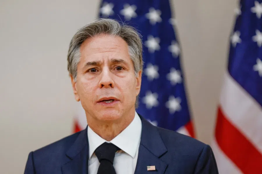 US Secretary of State Antony Blinken speaks at the Ukrainian Cultural Center in Chicago, Illinois, on 20 January 2023. (Kamil Krzaczynski/AFP)