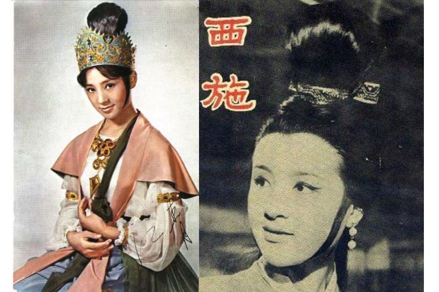 Film stills of Chiang Ching in A Maid from Heaven (left) and Xi Shi. (Internet)