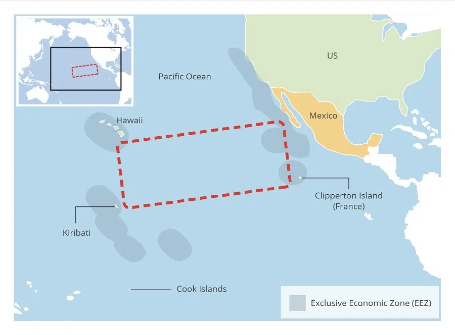 Location of the Clarion-Clipperton Zone (CCZ). (Map: Chua Sin Yew)