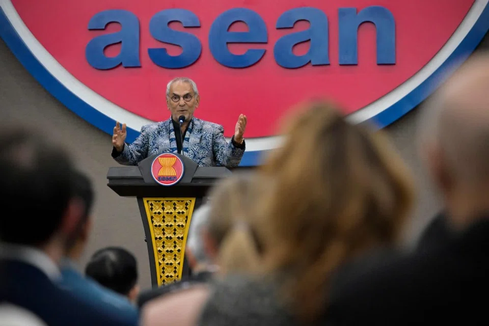 Timor-Leste’s President Jose Ramos-Horta delivers his speech at the Association of Southeast Asian Nations (ASEAN) Secretariat in Jakarta on 1 August 2025. (Bay Ismoyo/AFP)