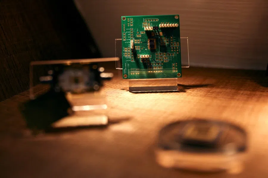 A chip is pictured at the Taiwan Semiconductor Research Institute (TSRI) at Hsinchu Science Park in Hsinchu, Taiwan, on 16 September 2022. (Ann Wang/Reuters)