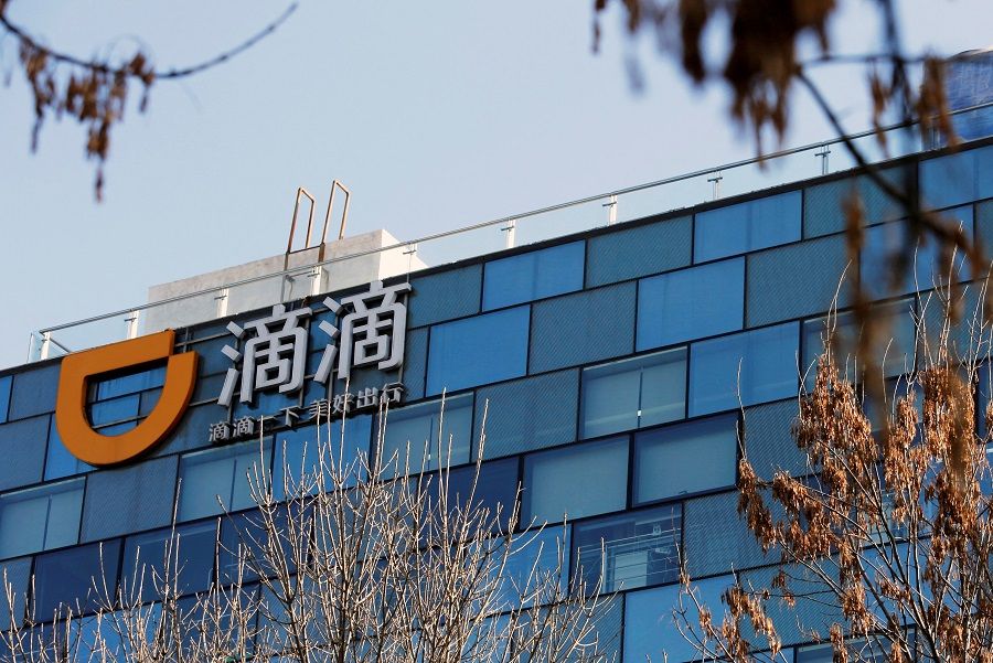 A Didi logo is seen at the headquarters of Didi Chuxing in Beijing, China, 20 November 2020. (Florence Lo/File Photo/Reuters)