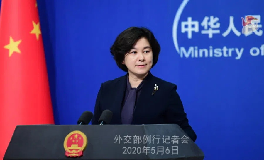 Chinese foreign ministry spokesperson Hua Chunying at a regular press conference on 6 May 2020. (Internet)
