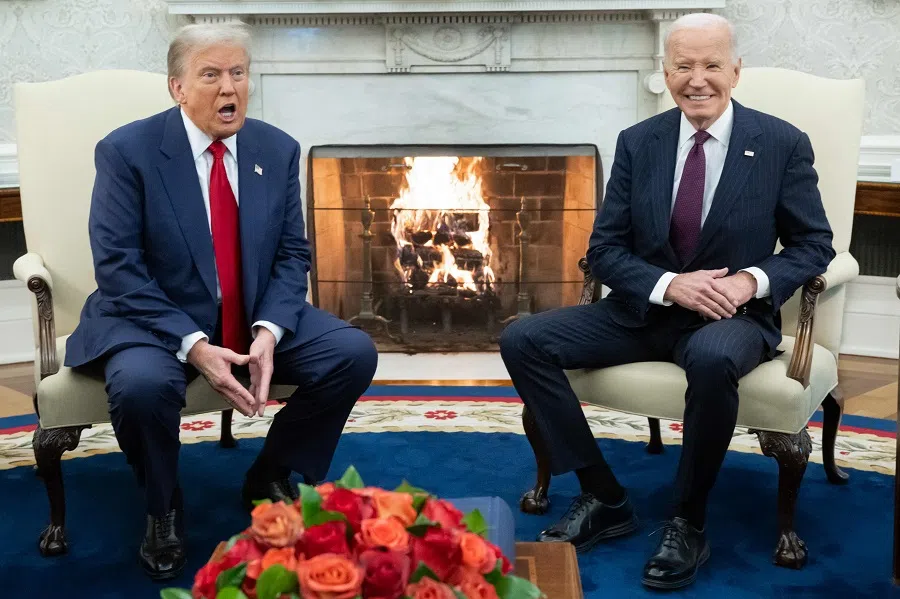 US President Joe Biden meets with US President-elect Donald Trump in the Oval Office of the White House in Washington, DC, on 13 November 2024. (Saul Loeb/AFP)