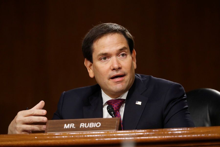 US Senator Marco Rubio speaks during a Senate Intelligence Committee nomination hearing, in Washington, US, on 5 May 2020. (Andrew Harnik/Pool/Reuters)