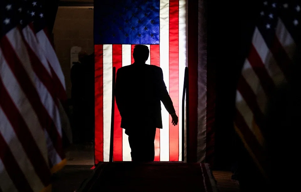 Republican presidential candidate and former US President Donald Trump holds a campaign rally at Coastal Carolina University ahead of the South Carolina Republican presidential primary in Conway, South Carolina, US, on 10 February 2024. (Sam Wolfe/Reuters)