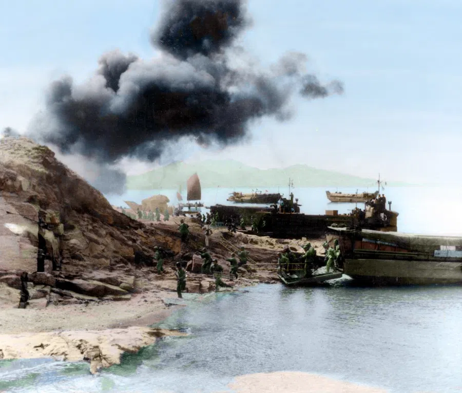 Fujian PLA navy vessels conducting military exercises, 1960s. Gunboats were the mainstay as the KMT mainly launched quick attacks with fast boats.