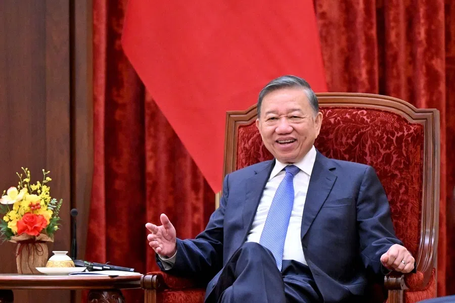 Vietnam's President To Lam attends a meeting in Hanoi on 28 July 2026.