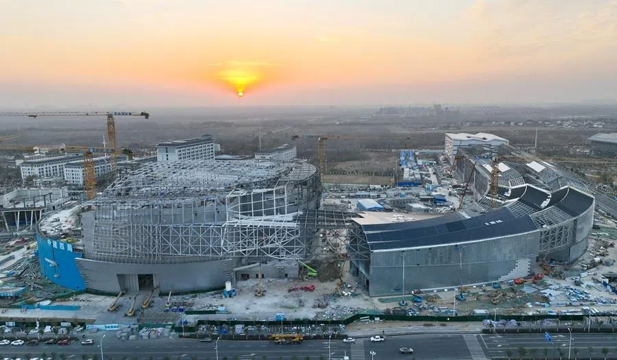 The construction site of the Burning Plasma Experimental Superconducting Tokamak (BEST) taken on 9 December 2025 in Hefei, Anhui in China.