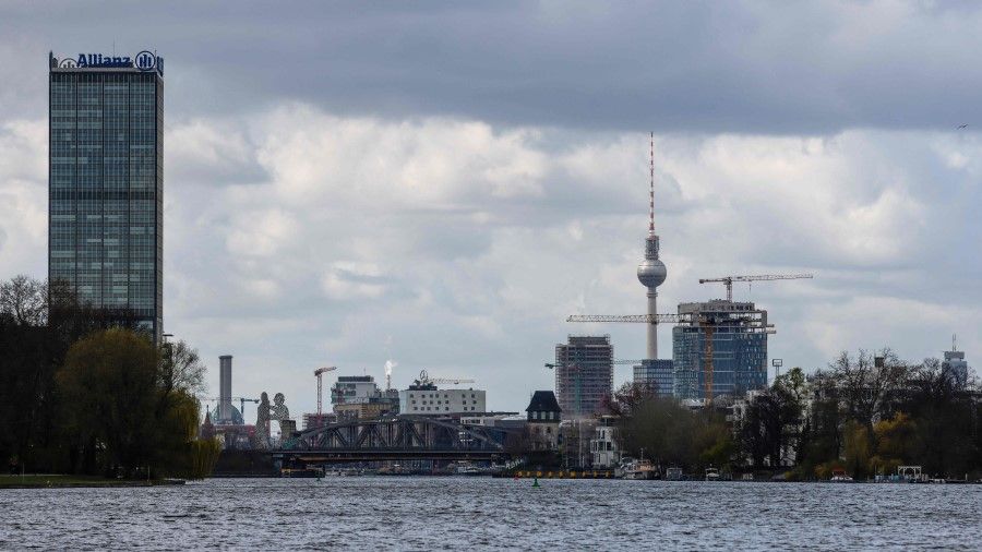 A view across Rummelsburg bay of the river Spree in Berlin on 13 April 2021. (David Gannon/AFP)