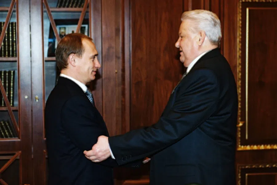 Boris Yeltsin and Vladimir Putin, 1999. (Wikimedia)