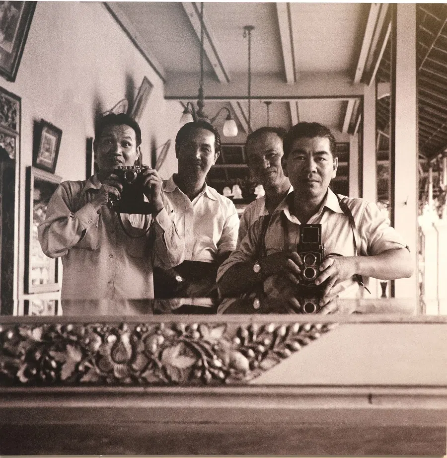 From right: Singapore pioneer artists Liu Kang, Luo Ming (Liu Kang’s Shanghai classmate), Chen Wen Hsi and Cheong Soo Pieng. (Picture from the book Bali 1952: Through the Lens of Liu Kang )