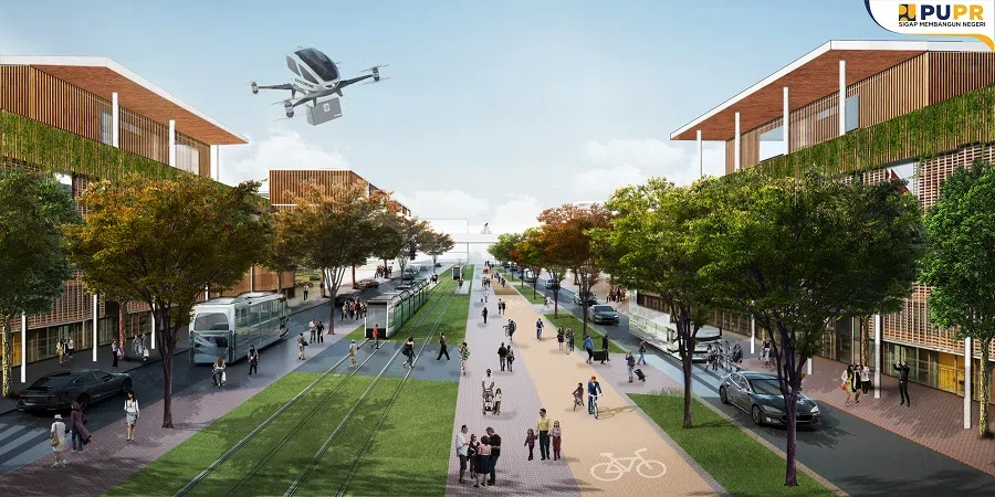 Architectural and urban planning firm Urban+'s artist's impression of the winning entry for Indonesia's new capital. (Ministry of Public Works and Public Housing, Indonesia)