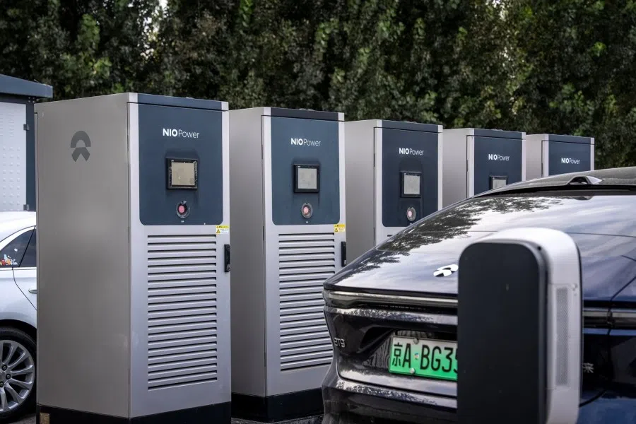 An EV charging station in Beijing, China, on 18 October 2025. (Zhou Na/Bloomberg)