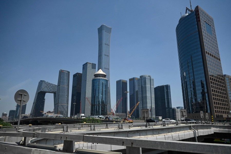 A general view showing buildings of the central business district in Beijing, China, on 17 July 2023. (Jade Gao/AFP)
