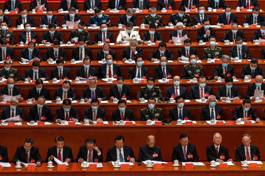Delegates during the closing ceremony of the 20th National Congress of the Chinese Communist Party at the Great Hall of the People in Beijing, China, on 22 October 2022. (Bloomberg)