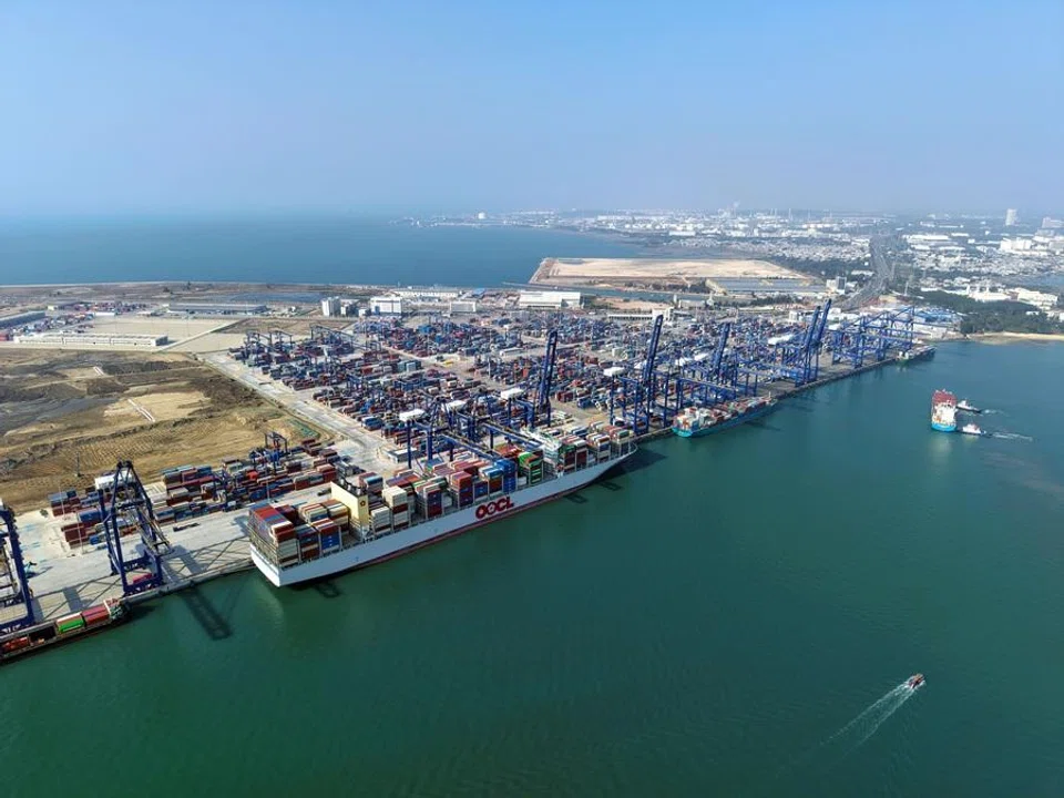 A shot of Yangpu International Container Terminal of the Hainan Free Trade Port. (CNS)