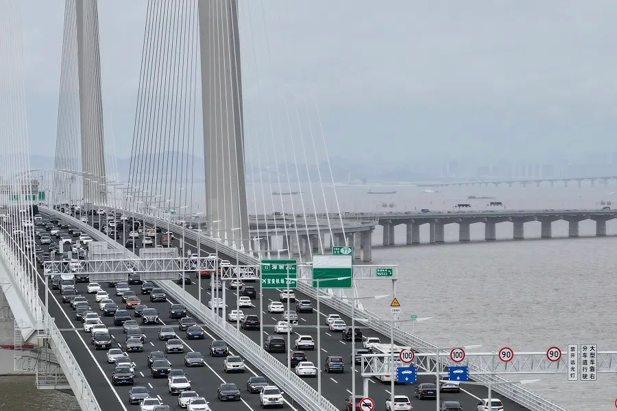 A shot of the Shenzhen-Zhongshan bridge, which became operational on 30 June 2024.