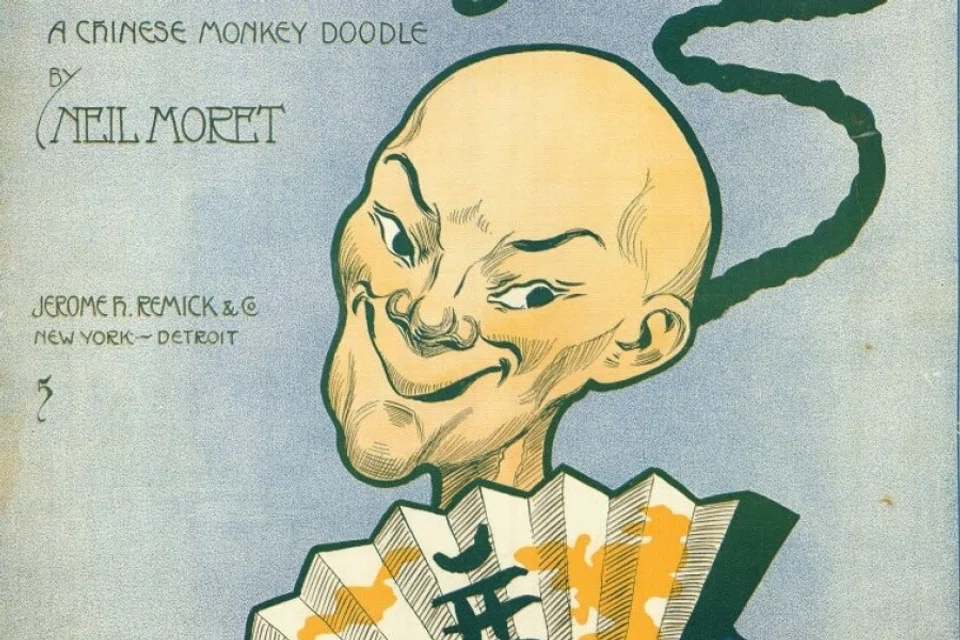 A colour music sheet, 19th century, titled "A Chinese Monkey Doodle".