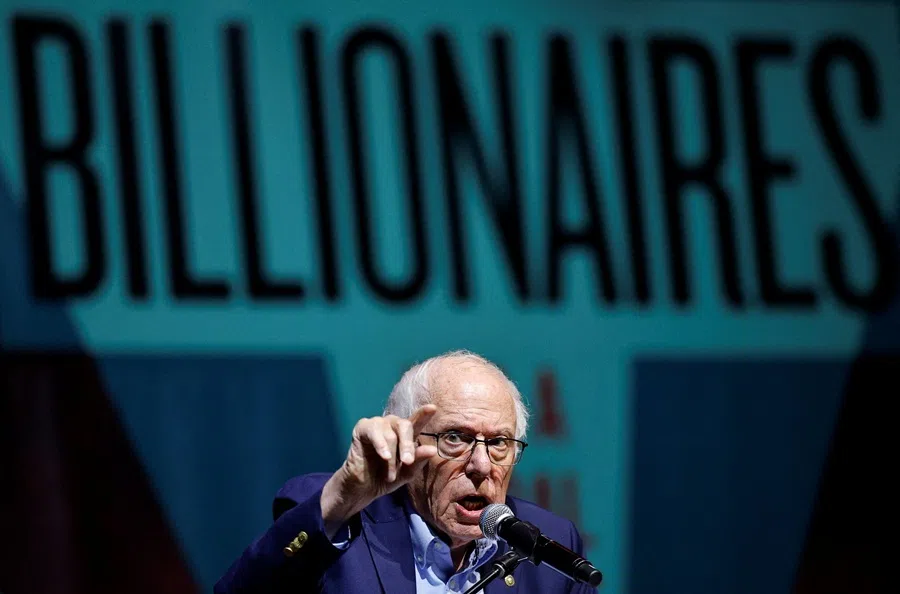 US Senator Bernie Sanders attends a rally ahead of the midterm elections in Los Angeles, California, US, on 5 October 2026.