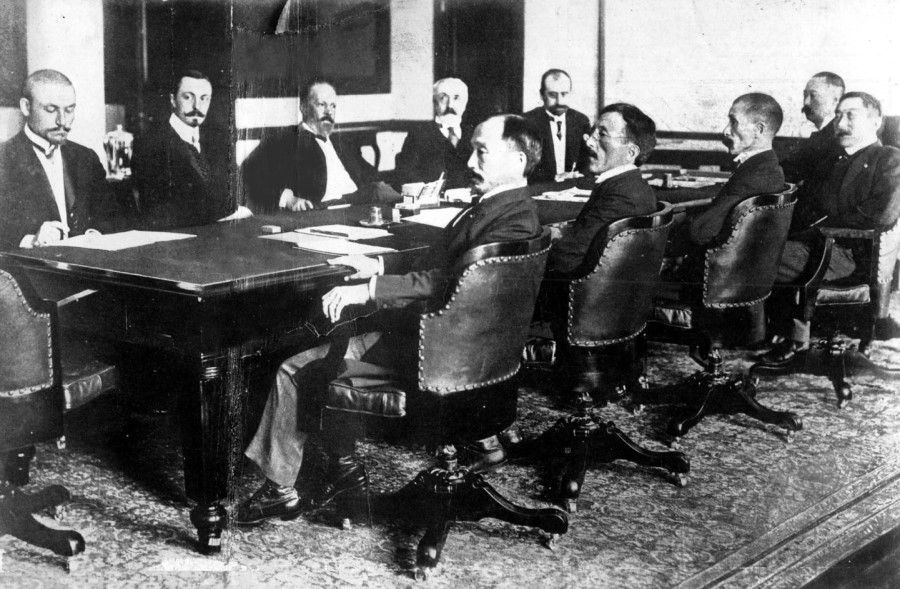 On 5 September 1905, with heavy defeats for the Russian Army and Navy, Japan had reached its limits and was not keen to keep fighting. With US President Theodore Roosevelt as moderator, the talks were held between Japanese foreign minister Komura Jutarō and Count Sergei Yulyevich Witte as plenipotentiary to the Russian emperor. The Portsmouth Treaty was eventually signed in Portsmouth, US. The main points included Russia recognising the Korean peninsula to be within Japan's sphere of influence, with the southern part of Sakhalin island going to Japan. The rights of lease and all public properties in Port Arthur, Dalian and the surrounding land and waters all went to Japan. The talks involved Chinese land, but Japan and Russia both ignored protests from the Qing court, and subsequently even signed several secret treaties to distribute interests in China.