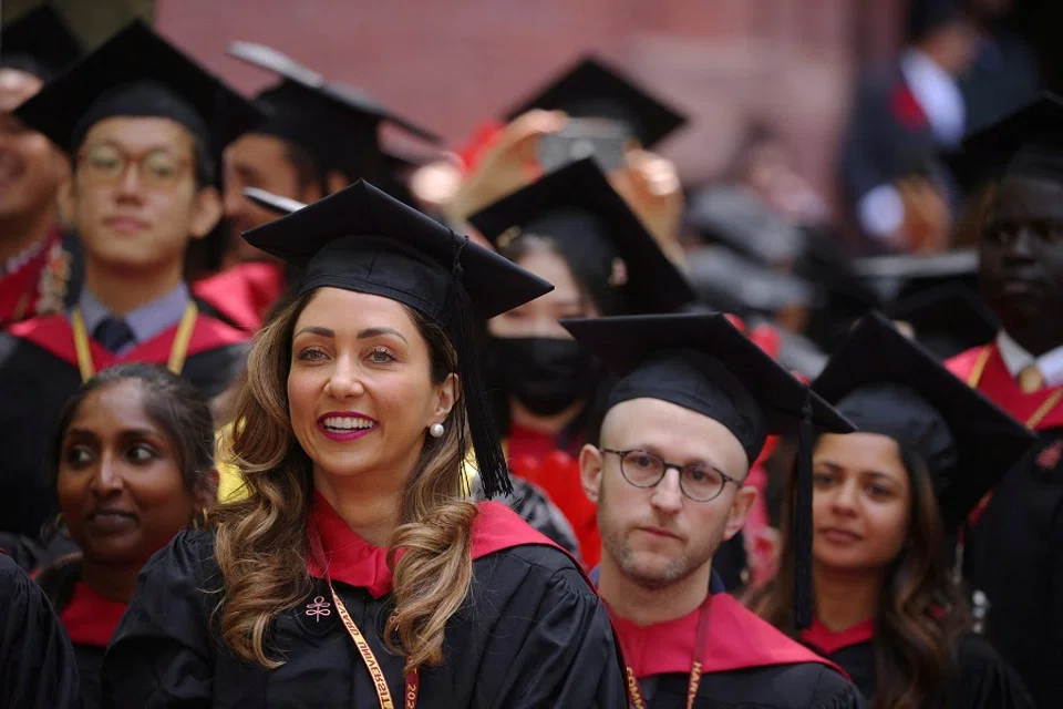 Students from the School of Public Health listen as they graduate during Harvard University's 371st Commencement Exercises in Cambridge, Massachusetts, US, 26 May 2022. (Brian Snyder/File Photo/Reuters)