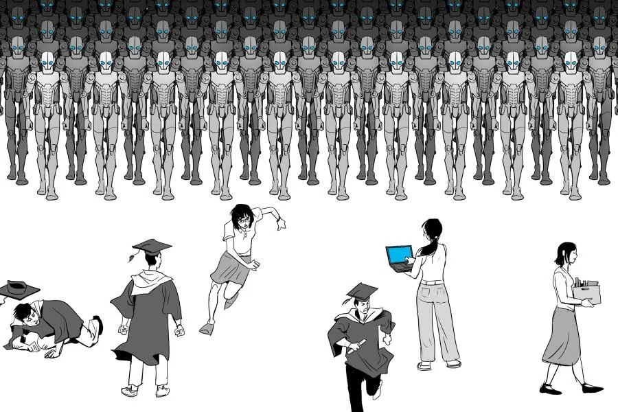 Artificial intelligence (AI) is taking over many tasks, while young people find it difficult to hold their jobs.