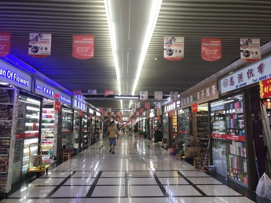 An empty corridor in Yiwu.