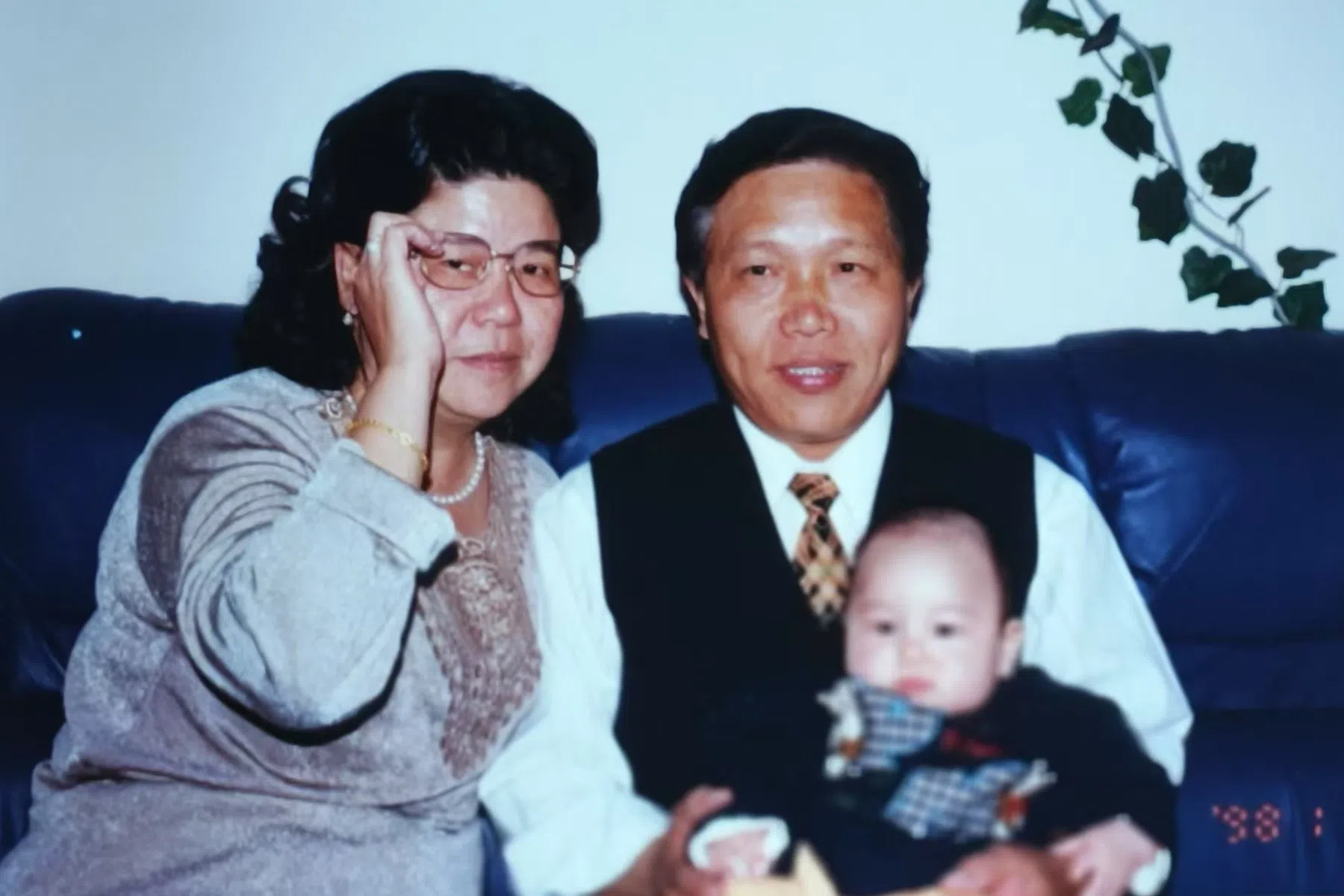 A photo of the author with his grandmother and grandfather. (Photo provided by the author’s parents)