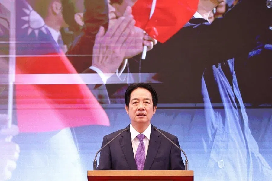 Taiwan President Lai Ching-te delivers an address on the second anniversary of his taking office at the Presidential Office in Taipei on 20 May 2026.