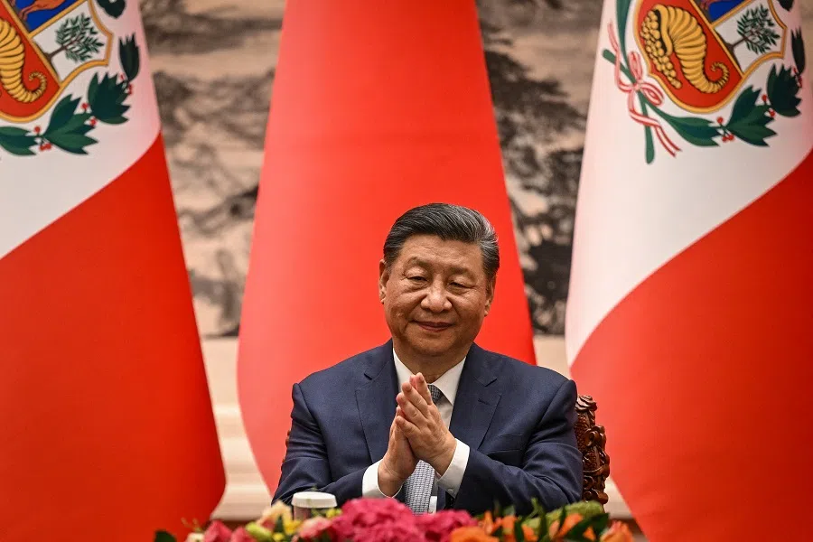 China’s President Xi Jinping applauds during a signing ceremony at the Great Hall of the People in Beijing, China, on 28 June 2024.  (Jade Gao/Reuters)