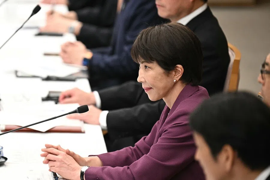 Japan's Prime Minister Sanae Takaichi meets with Solomon Islands' Prime Minister Matthew Wale during the Japan-Solomon Islands Summit at the Prime Minister's Office in Tokyo on 23 July 2026.