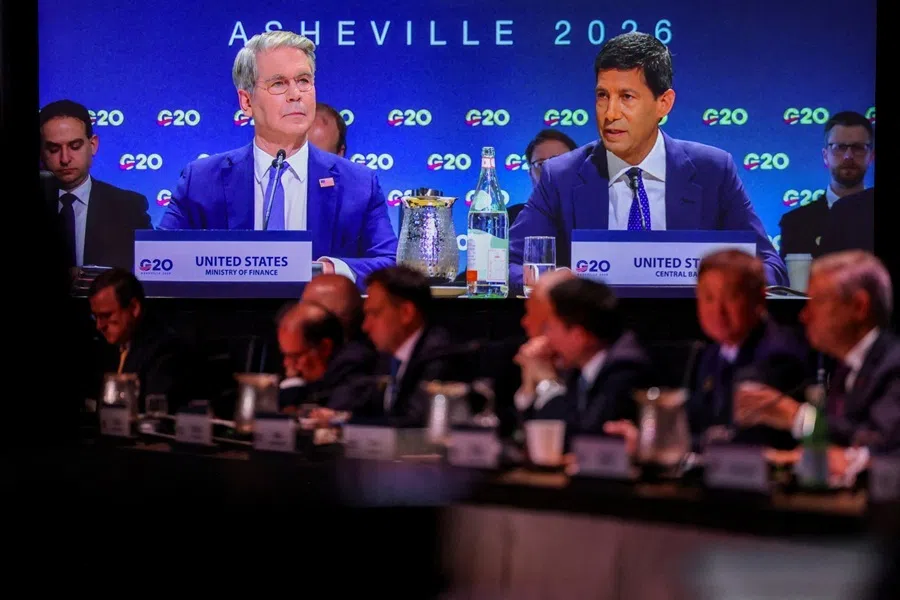 US Treasury Secretary Scott Bessent (left) and Federal Reserve chair Kevin Warsh attend a plenary session as finance ministers and central bank governors from G20 countries meet in Asheville, North Carolina, US, on 31 August 2026.