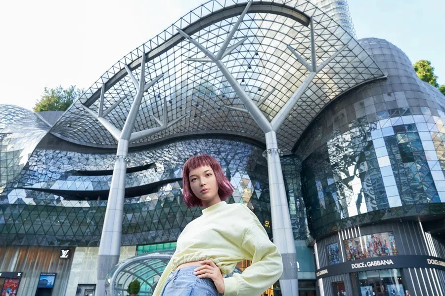 Virtual influencer Rae, pictured in front of Ion Orchard, is one of Southeast Asia’s fastest growing virtual influencers, November 2022.