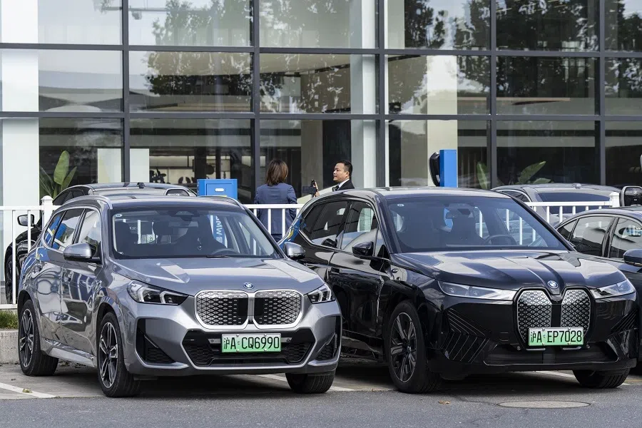 Vehicles parked outside a BMW AG dealership in Shanghai, China, on 24 October 2024. (Qilai Shen/Bloomberg)