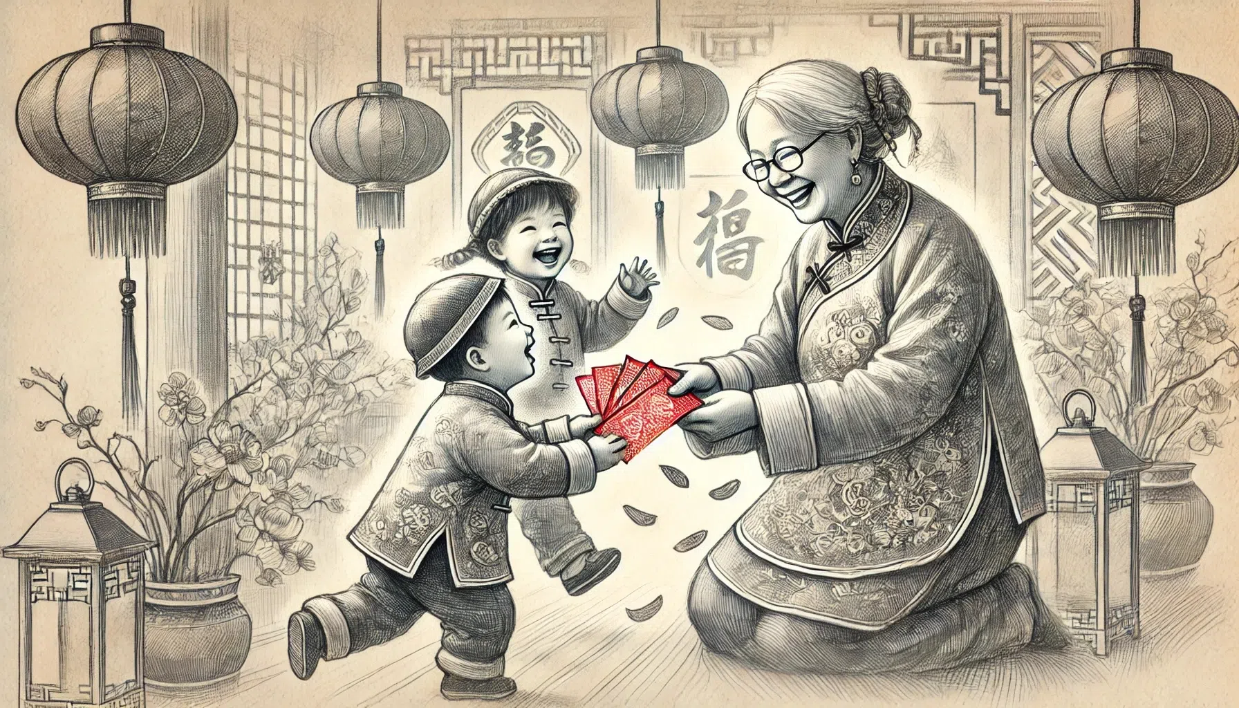 During Chinese New Year, it is a tradition to give out and receive red packets.